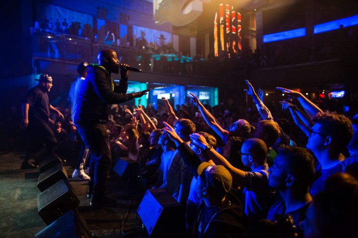 Hip-hop group De La Soul is seen performing to an enthusiastic crowd at Flames Central during Sled Island 2015.